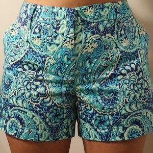 British Khaki paisley shorts